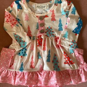 Marie Nicole Christmas skirted bodysuit 0-3 months